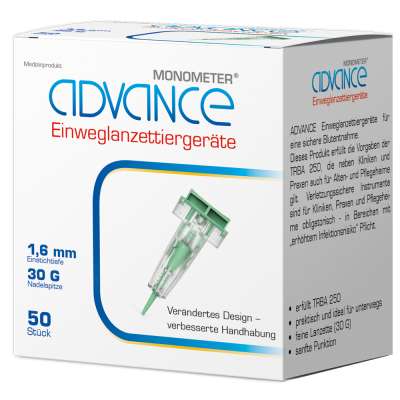 Advance Einmal Lanzettiergeräte Monometer 50 Stck.