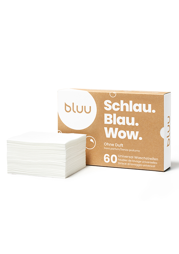 bluu - 60 Universal Waschstreifen - Ohne Duft