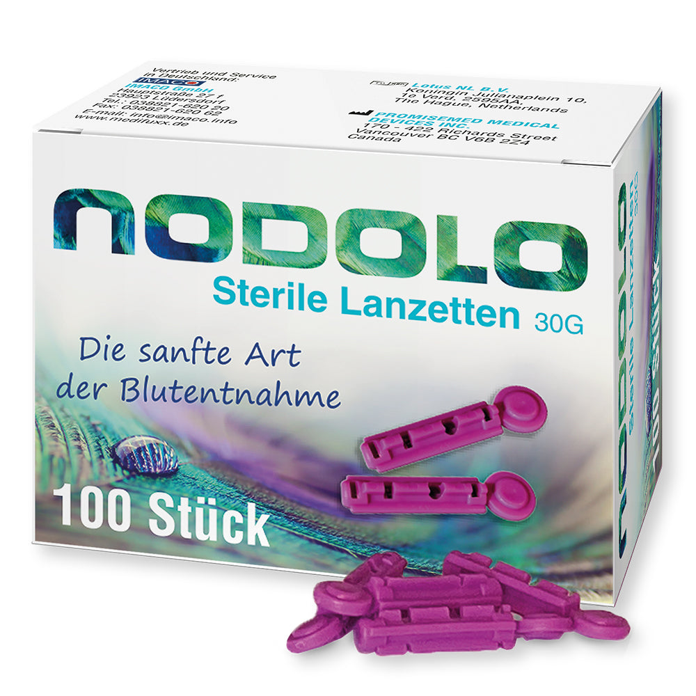 NODOLO SET Lanzettiergerät und 100 Ersatzlanzetten
